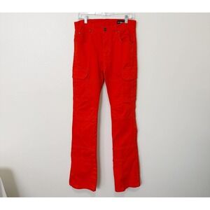 WT02 Mens Cargo Pants Orange Utility Tactical Workwear Streetwear Size 32